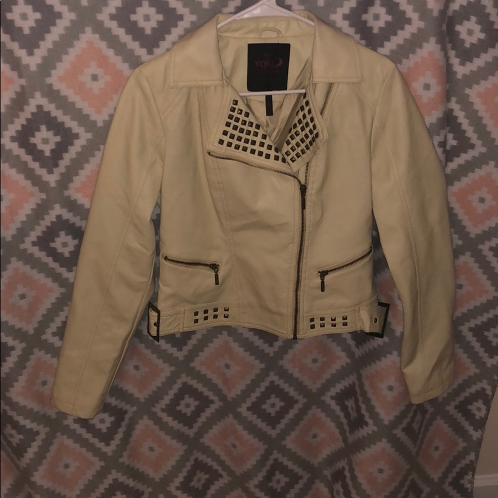 Leather biker jacket